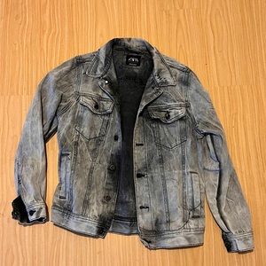 ZARA stone-washed denim jacket.